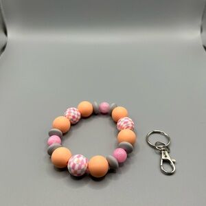🆕 Silicone Beaded Keychain Bracelet - HANDMADE #159
